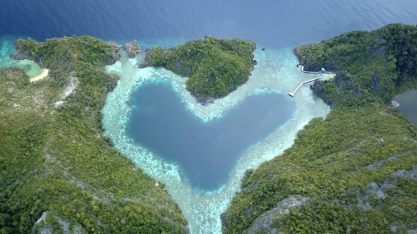 Aerial view of Raja Ampat and Philippines by drone